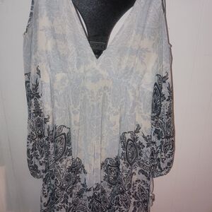 Free People Blue and White Mini Dress